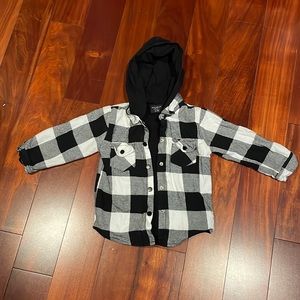 NWOT little Bipsy hooded flannel!